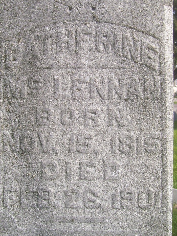 Photo of headstones/Catherine McLennan nee McKay d1901 hdstn Poweshiek